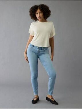 American Eagle Outfitters Light Blue Skinny Jeans Size 12 X-LONG